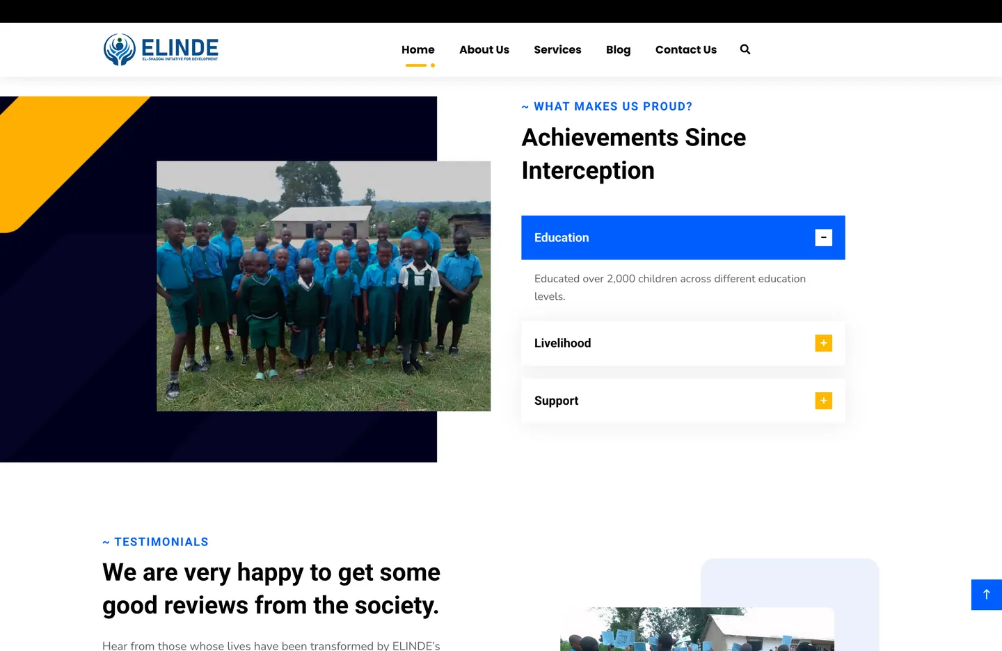 Elinde Africa homepage