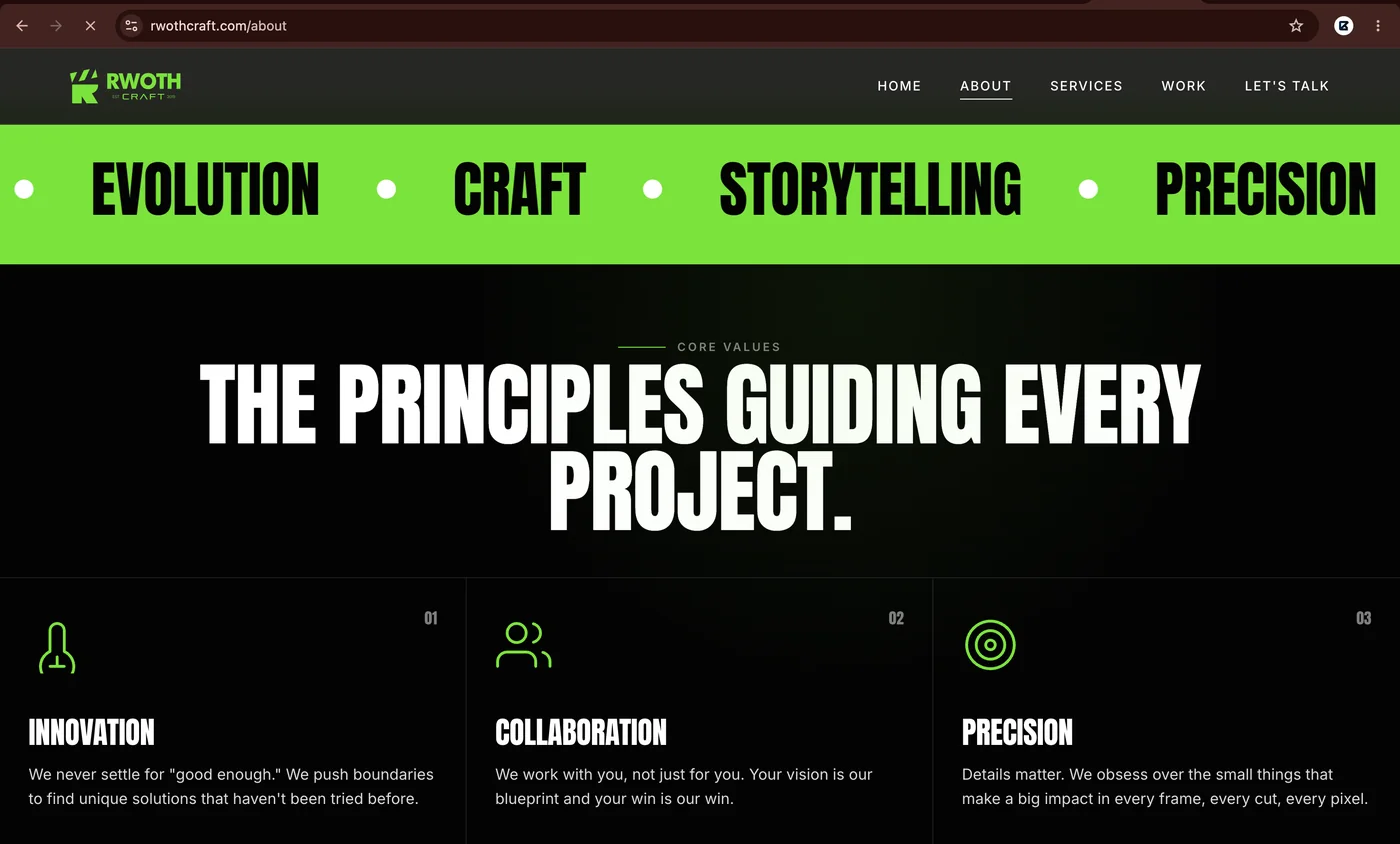 Rwoth Craft Agency website