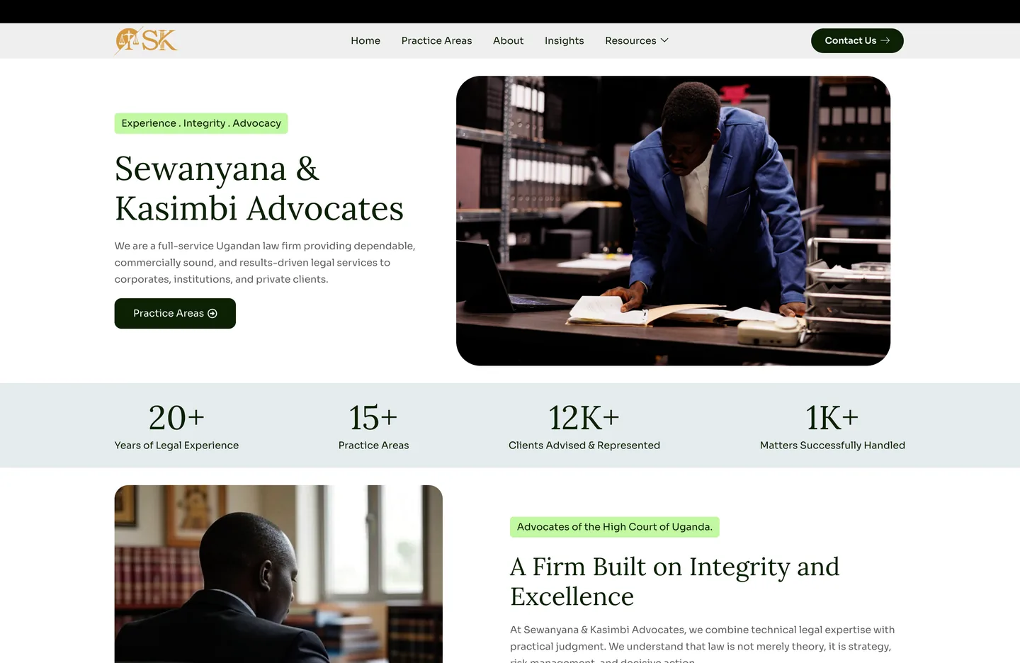 S and K Advocates homepage