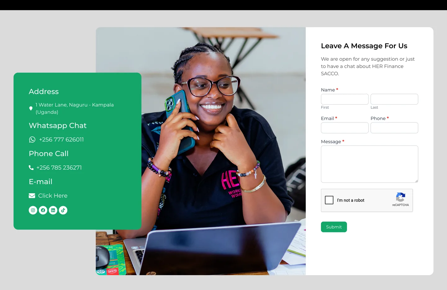 Her Working Women SACCO homepage