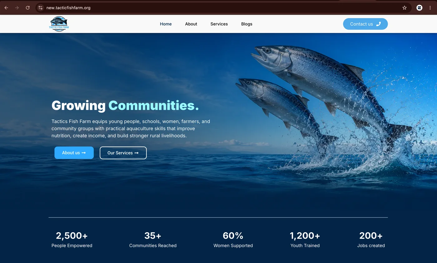 Tactic Fish Farm website